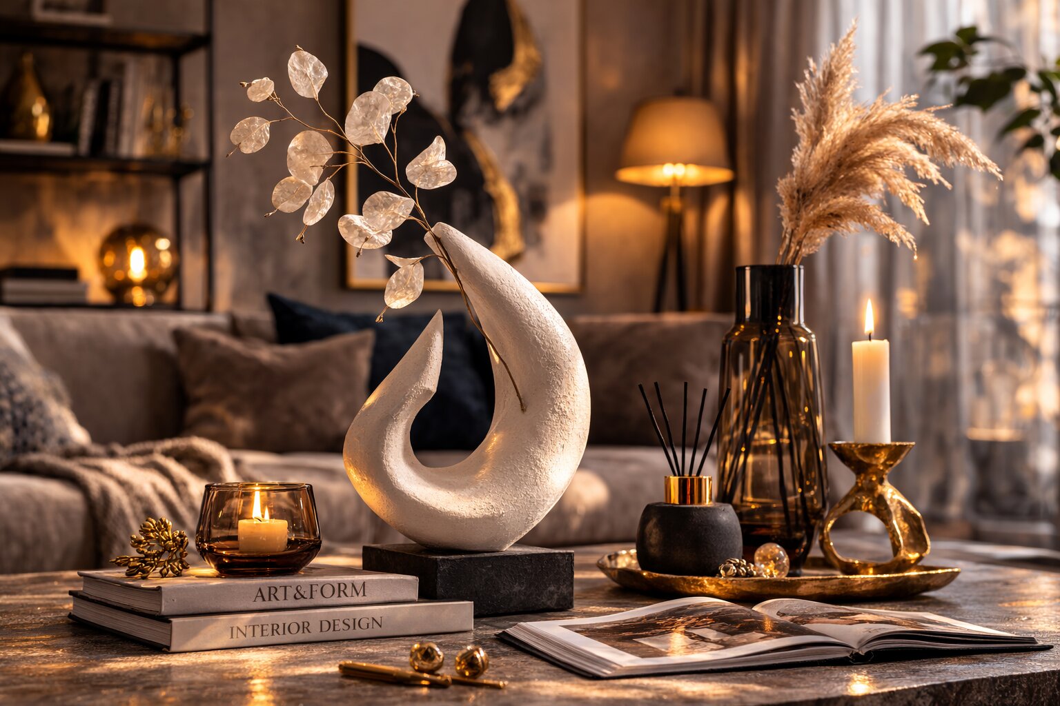 современная скульптура малых форм в интерьере — живой интерьер